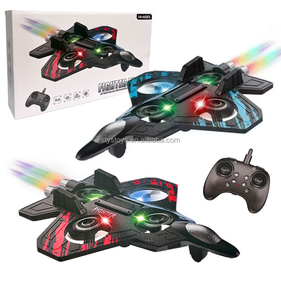 LED RC Fighter Drone Plane – 2.4G Remote Control Flying Toy