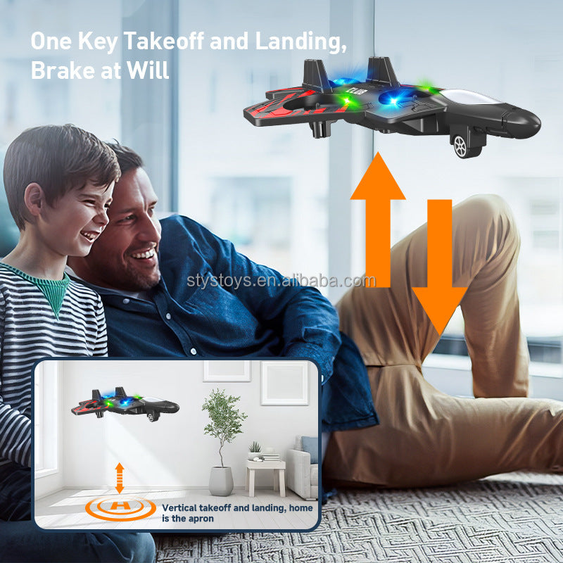 LED RC Fighter Drone Plane – 2.4G Remote Control Flying Toy