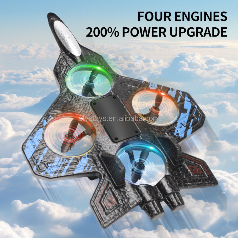 LED RC Fighter Drone Plane – 2.4G Remote Control Flying Toy