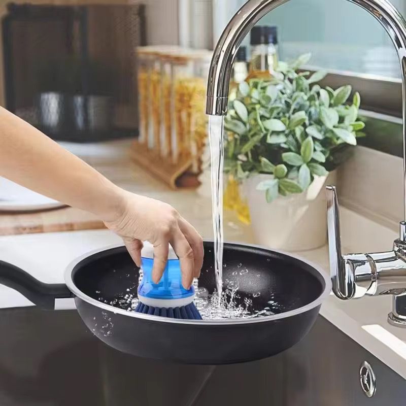Soap Dispensing Dish Scrub Brush – Kitchen Cleaning Scrubber