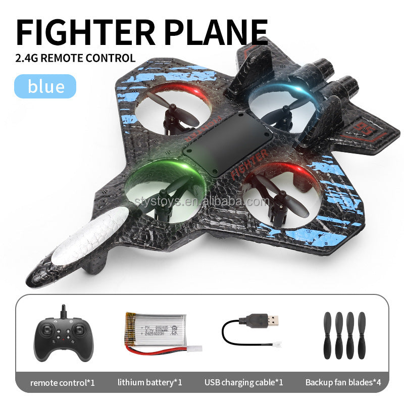 LED RC Fighter Drone Plane – 2.4G Remote Control Flying Toy