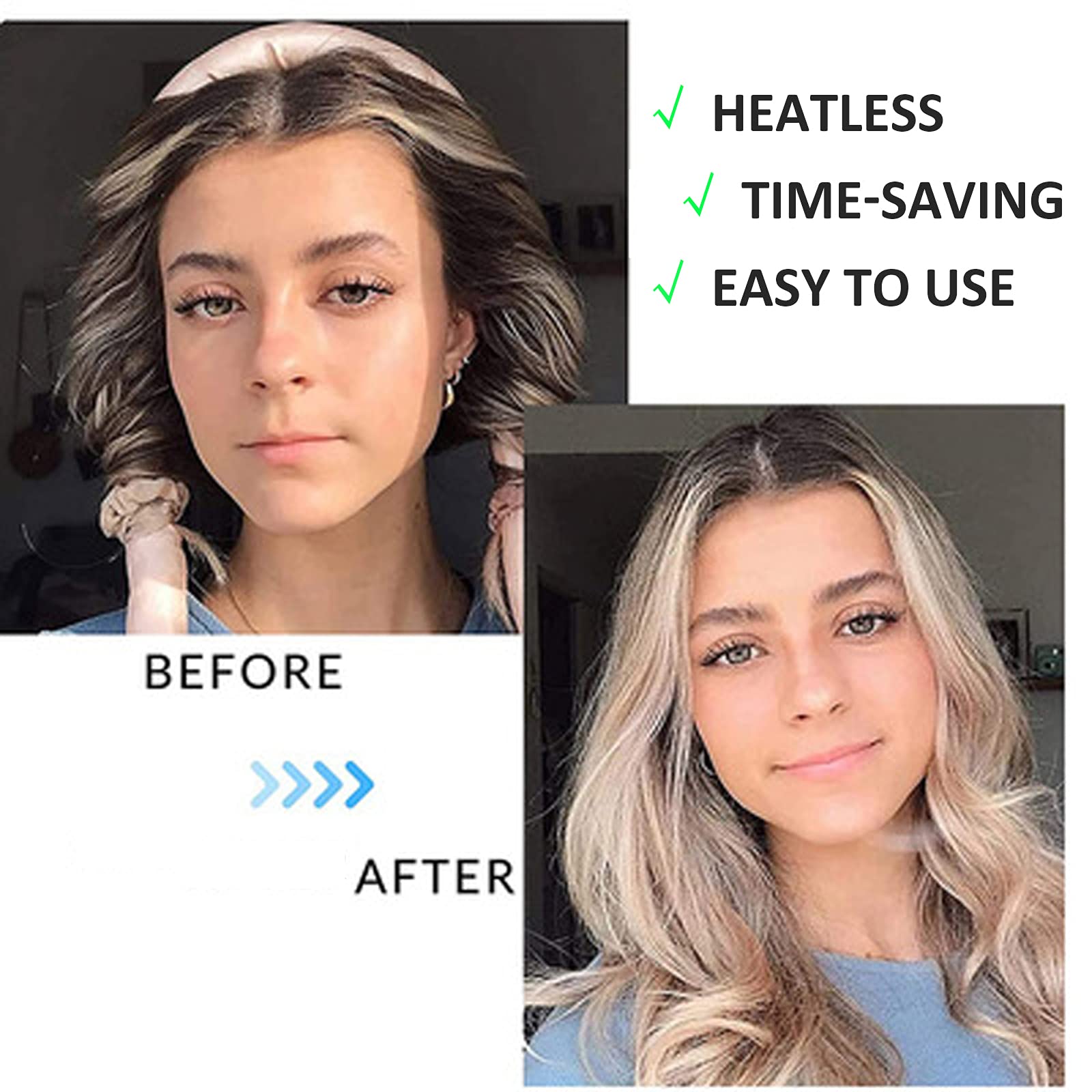 Heatless Hair Curling Set – Overnight Soft Curls Kit