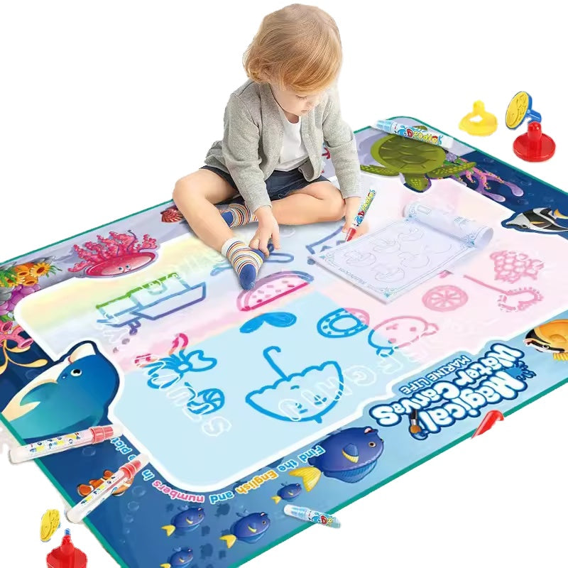 Magic Water Drawing Mat (50×50 cm) – Reusable Coloring Play Mat for Kids