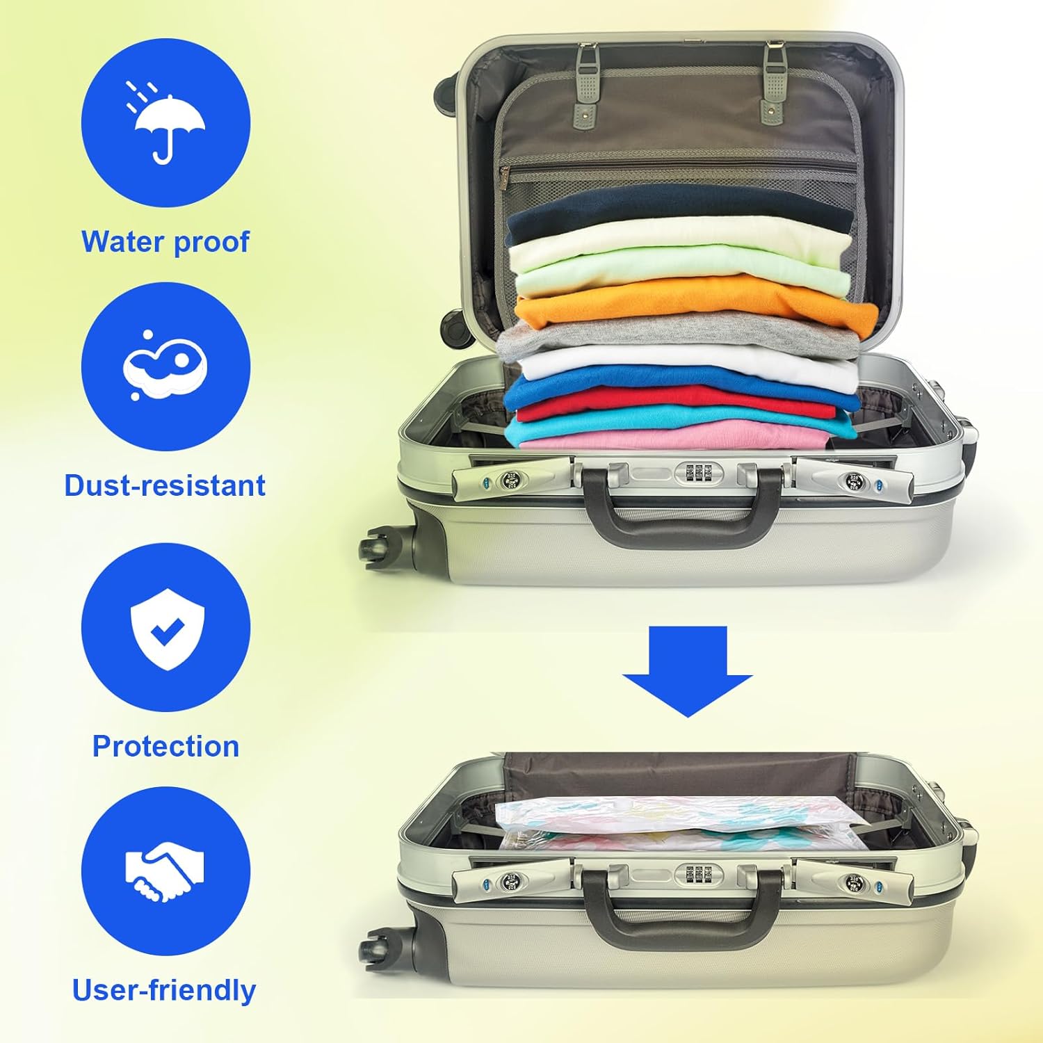 8-Piece Vacuum Storage Bags Set with Hand Pump – Save Space Instantly