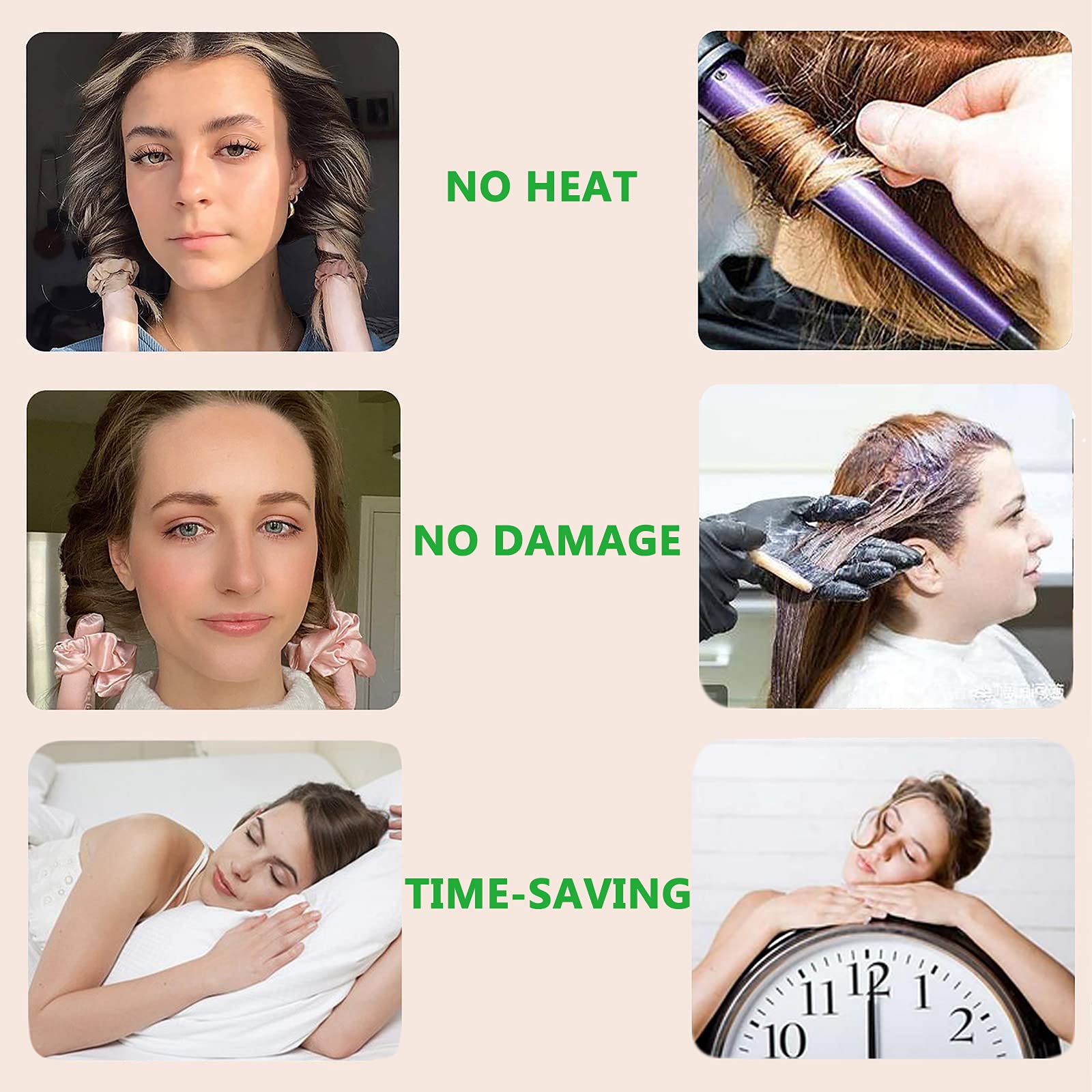 Heatless Hair Curling Set – Overnight Soft Curls Kit