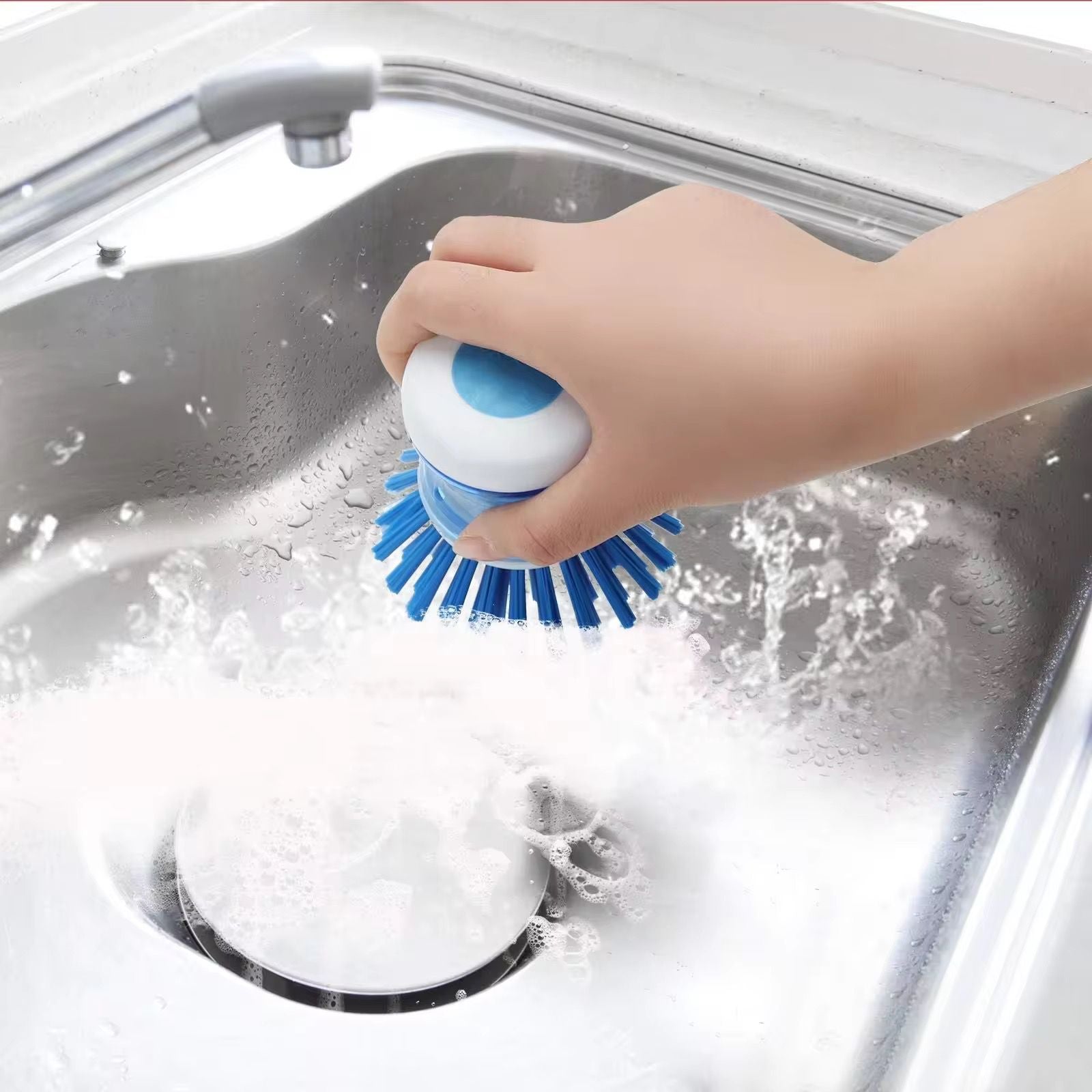 Soap Dispensing Dish Scrub Brush – Kitchen Cleaning Scrubber